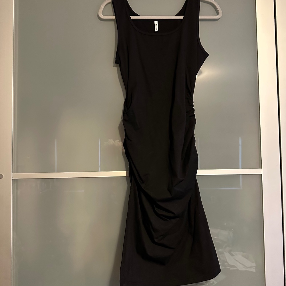 Missufe Black Ruched Fitted Dress Size M